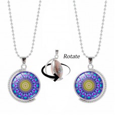 blank sublimation necklace pendant fasion women rotate diy necklaces pendants for Heat transfer printing consumable