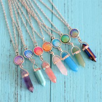 blank sublimation necklaces pendants Hexagonal prism Bullet necklace pendant for women DIY custom jewelry gifts new style