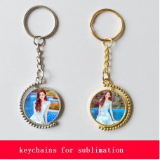 blank sublimation keychains  fasion women rotate diy keychains  for Heat transfer printing consumable