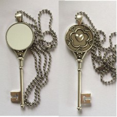 blank heart key necklaces pendants for sublimation fashion retro vintage necklace pendant for thermal transfer printing
