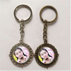 thermal transfer printing key chains for sublimation fashion restore ancient Lace key chain jewelry customize diy keyring A1170