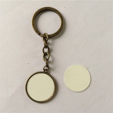 sublimation keychain round blank key ring for sublimation wholesale custom retro vintage keychains jewelry
