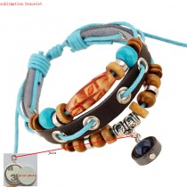 leather bracelet for sublimation notes cowhide bracelets thermal transfer printing bracelet diy Knitted jewelry print photo