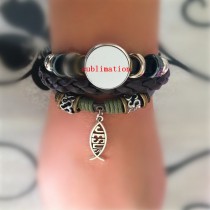 cowhide bracelets for sublimation Beaded Bead knitted diy bracelet for women blank custom design diy consumables materials