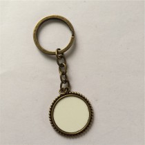 blank diy keyring for sublimation fashion retro vintage Antique Silver key chains thermal transfer printing jewelry A4050