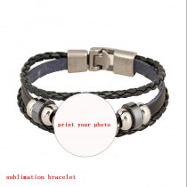 sublimation blank cowhide rope bracelets bangles