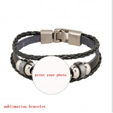 sublimation blank cowhide rope bracelets bangles