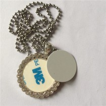 fashion necklaces pendants for women men blank thermal transfer printing imitation drill necklace pendant diy jewelry