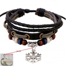 sublimation Weave bracelet for women tree cross moon cowhide bracelets thermal transfer printing diy Knitted jewelry print photo 6styles