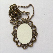 blank  necklaces pendants for sublimation retro vintage antique necklace pendant for thermal transfer printing wholesale