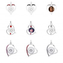 sublimation heart button necklaces pendants necklace pendant