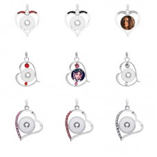 sublimation heart button necklaces pendants necklace pendant