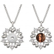 necklaces pendants for dye sublimation White K hollowed out necklaces pendant button jewelry hot transfer printing consumable