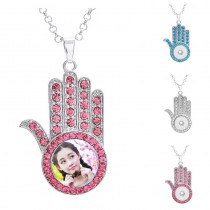 sublimation button Palm  zircon necklaces pendants necklace pendant 