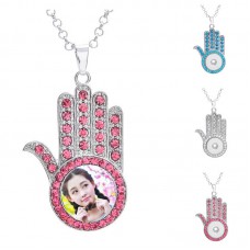 sublimation button Palm  zircon necklaces pendants necklace pendant 