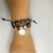 bracelet for sublimation cowhide knitted diy cross charm bracelets jewelry blank custom consumables material 