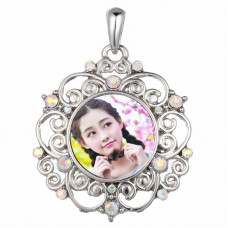 necklaces pendants for sublimation zircon necklaces pendant women button jewelry hot transfer blank diy consumable custom gifts