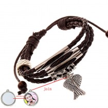 bracelet for sublimation cowhide knitted diy retro vintage charm bracelets jewelry blank custom consumables material 