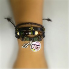 bracelet for sublimation cowhide knitted diy star charm bracelets jewelry blank custom consumables material 