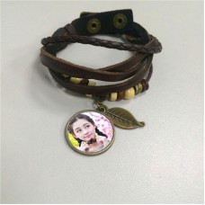 bracelet for sublimation cowhide knitted diy retro vintage leaf charm bracelets jewelry blank custom consumables material 