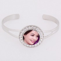 sublimation button zircon bracelets diy bracelet  bbrsL0103