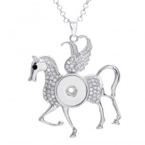 dye sublimation button necklace pendant for women heart Horse necklaces pendants for hot transfer printing blank gifts