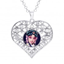 sublimation  heart button necklaces pendants necklace pendant