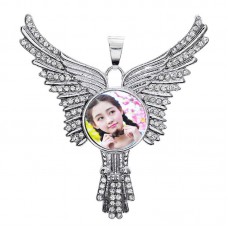 sublimation wings wing button necklaces pendants necklace pendant