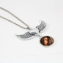 necklaces pendants for sublimation White K peach heart angel necklaces pendant women button jewelry hot transfer diy consumable