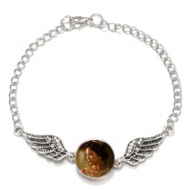 button bracelet for sublimation women Angel wings bracelets for woman hot transfer printing jewelry customized diy gifts