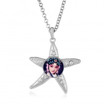 dye sublimation necklaces pendants starfish button jewelry hot transfer blank diy consumable custom gifts wholesales
