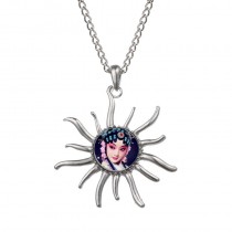 sublimation button sun necklaces pendants necklace pendant