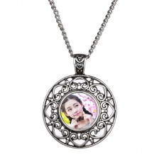 sublimation necklaces pendants for women button necklace pendant hot transfer printing blank material custom gifts