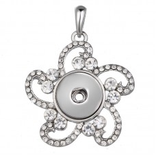 button necklaces pendants for dye sublimation women flower necklaces pendant jewelry hot tranfer printing blank consumable
