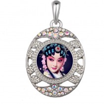 necklaces pendants for sublimation zircon necklaces pendant women button jewelry hot transfer blank diy consumable custom gifts