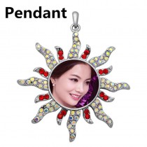 button necklaces pendants for dye sublimation zircon round woman necklace pendant for women hot transfer printing consumable