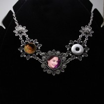 button necklaces pendants for dye sublimation love zircon flower necklace pendant for women hot transfer printing consumable