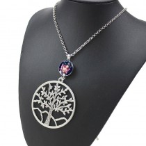 necklaces pendants for dye sublimation Christmas tree button necklace pendant hot transfer blank consumptive material custom  Christmas gift