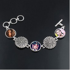 button bracelet for sublimation fashion women Sun Chrysanthemum bracelets hot transfer printing jewelry customized diy gifts