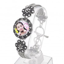 button bracelet for sublimation women flower bracelets for woman hot transfer printing jewelry customized diy gift
