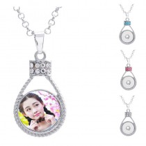 sublimation button zircon necklaces pendants necklace pendant