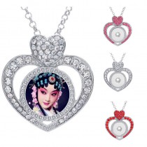 sublimation  heart button necklaces pendants necklace pendant