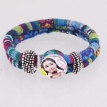 bracelets bangles for dye sublimation national wind knitted rope button bracelet fashion jewelry for women printing area 18mm