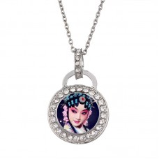 sublimation round shape button necklaces pendants necklace pendant