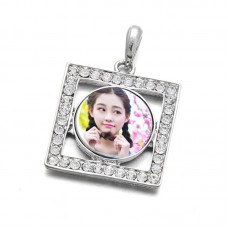 sublimation necklaces pendants for women button necklace pendant hot transfer printing blank material custom gifts
