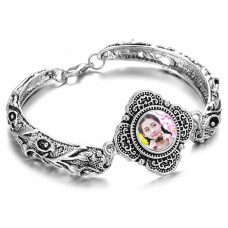 dye sublimation button bracelets for women fashion flower bracelet jewelry with zircon hot transfer blank consumables 5 styles