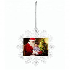 10.5*10.5CM  sublimation plastics christmas ball ornaments-snowflake shape