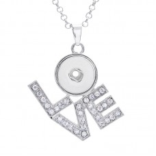 dye sublimation button necklace pendant for women  necklaces pendants with zircon for hot transfer printing blank gifts