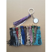 sublimation blank pulong Tassels keychains ring
