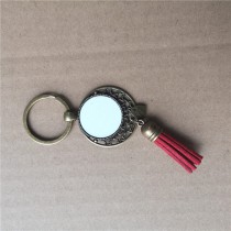 sublimation blank short Tassels keychains ring
